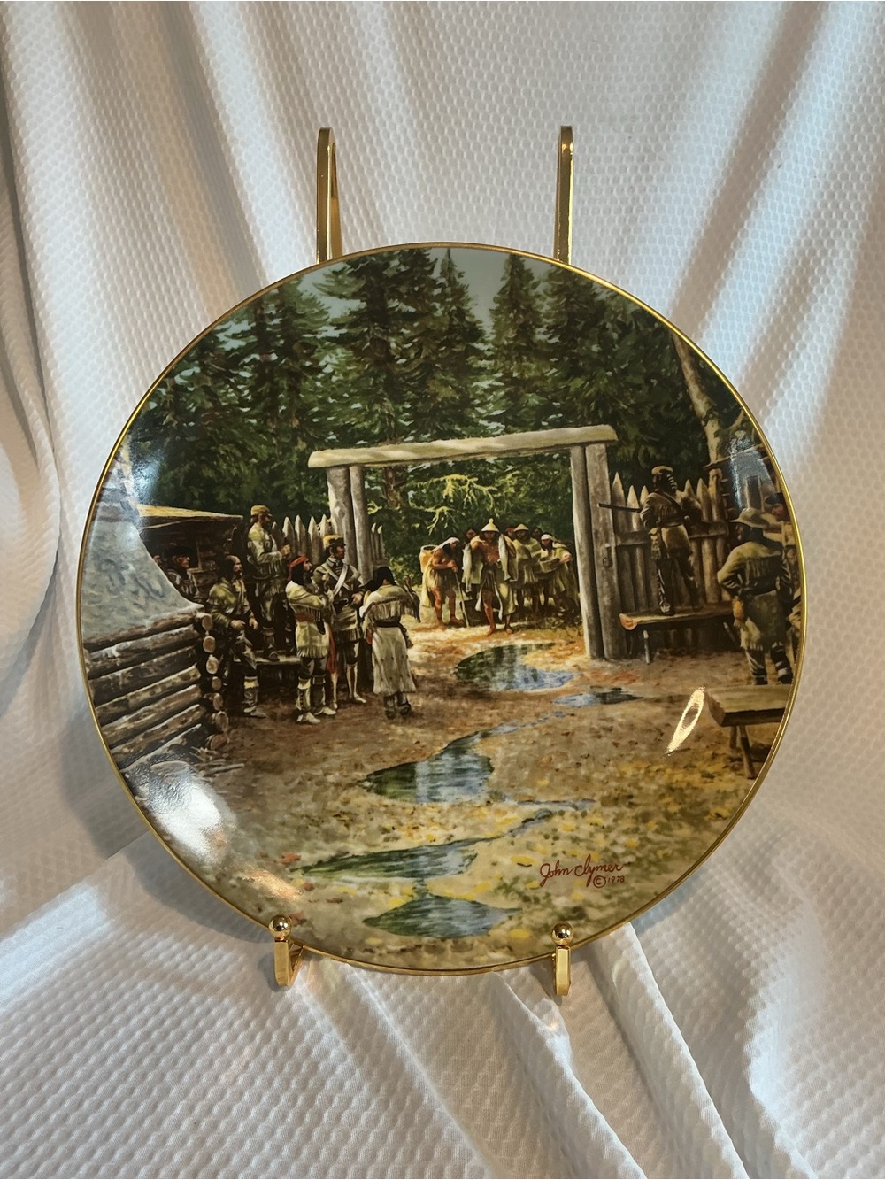 Vtg the Lewis and Clark expedition plate collection.Visitor at fort clatsop#2908